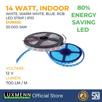 Gambar Lampu & Armatur  Luxmenn LUX - IP33 / 14 Watt / LED Strip Indoor 5m - Putih di Juragan Material