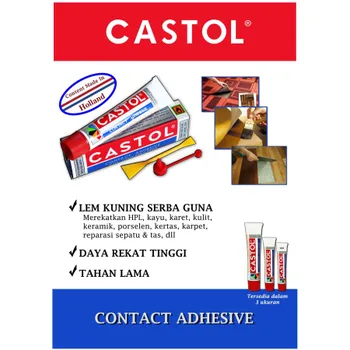 Gambar Lem Kuning Castol Contact Adhesive Tube Besar 51cc di Juragan Material
