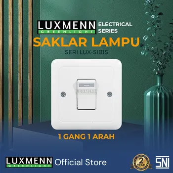 Gambar Outlet Listrik Luxmenn Stop Kontak Saklar Lampu Engkel Stop 1 Gang 1 Arah Seri SKIB di Juragan Material