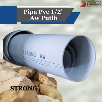 Gambar Pipa PVC Strong Ukuran 1/2" Tipe AW Warna Putih di Juragan Material