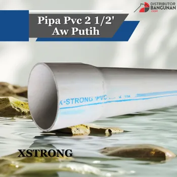 Gambar Pipa PVC Xstrong Ukuran 2 1/2" Tipe AW Warna Putih di Juragan Material