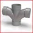 Gambar Aksesoris Pipa Rucika PVC Large Radius Double Tee 3" x 2" Tipe D 1 di Juragan Material